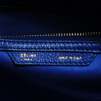 Celine Drummed Calfskin Mini Luggage Indigo 7 of 9