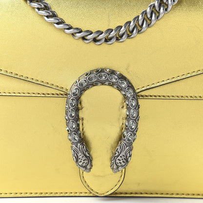 Gucci Metallic Calfskin Crystal Mini Dionysus Shoulder Bag Gold 10 of 11