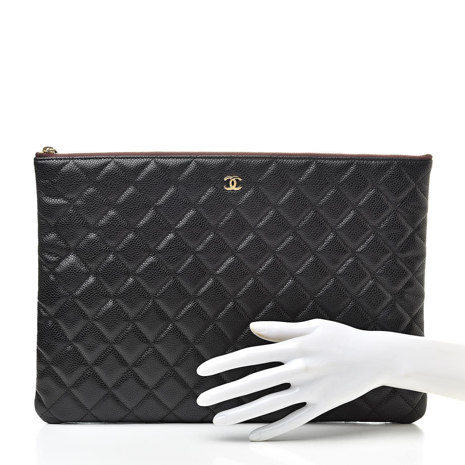 Chanel Caviar Quilted Large Cosmetic Case Black 2 of 10