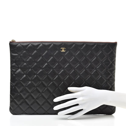 Chanel Caviar Quilted Large Cosmetic Case Black 2 of 10