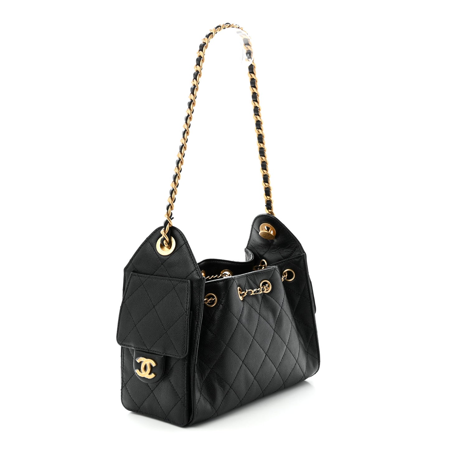 Caviar Quilted Mini Chanel 25 Handbag Black