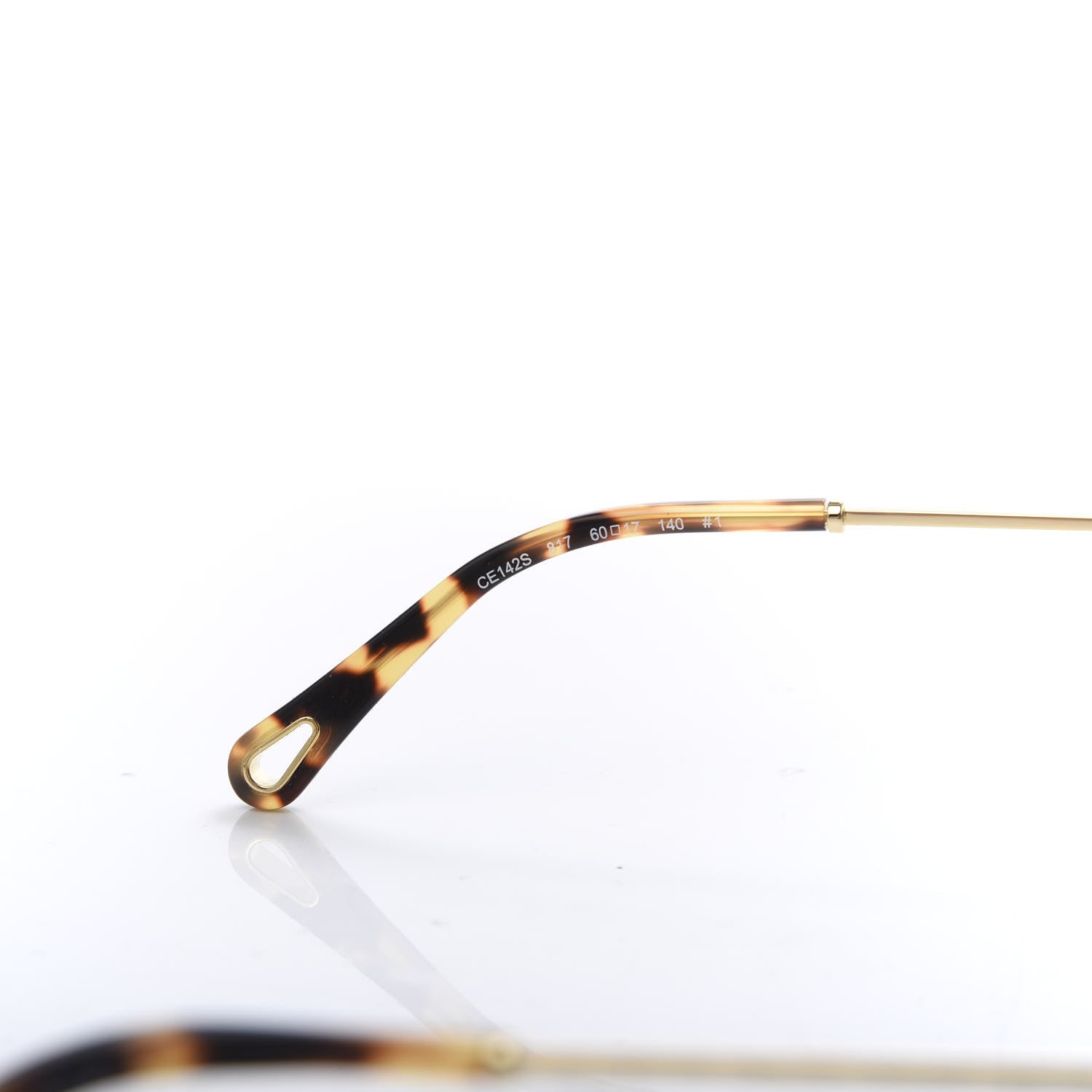 Chloe Rosie Bevelled Round Sunglasses CE142S Gold Gradient Yellow 5 of 7