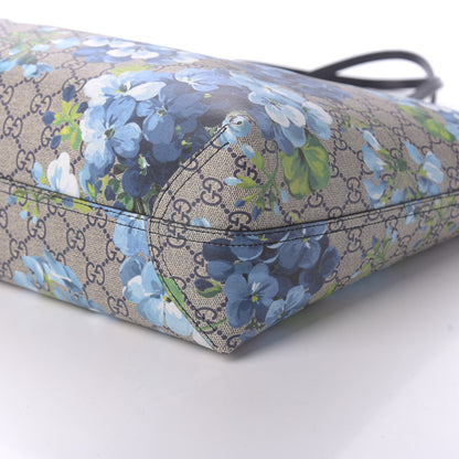 Gucci GG Supreme Monogram Blooms Medium Reversible Tote Beige Blue Navy 7 of 17