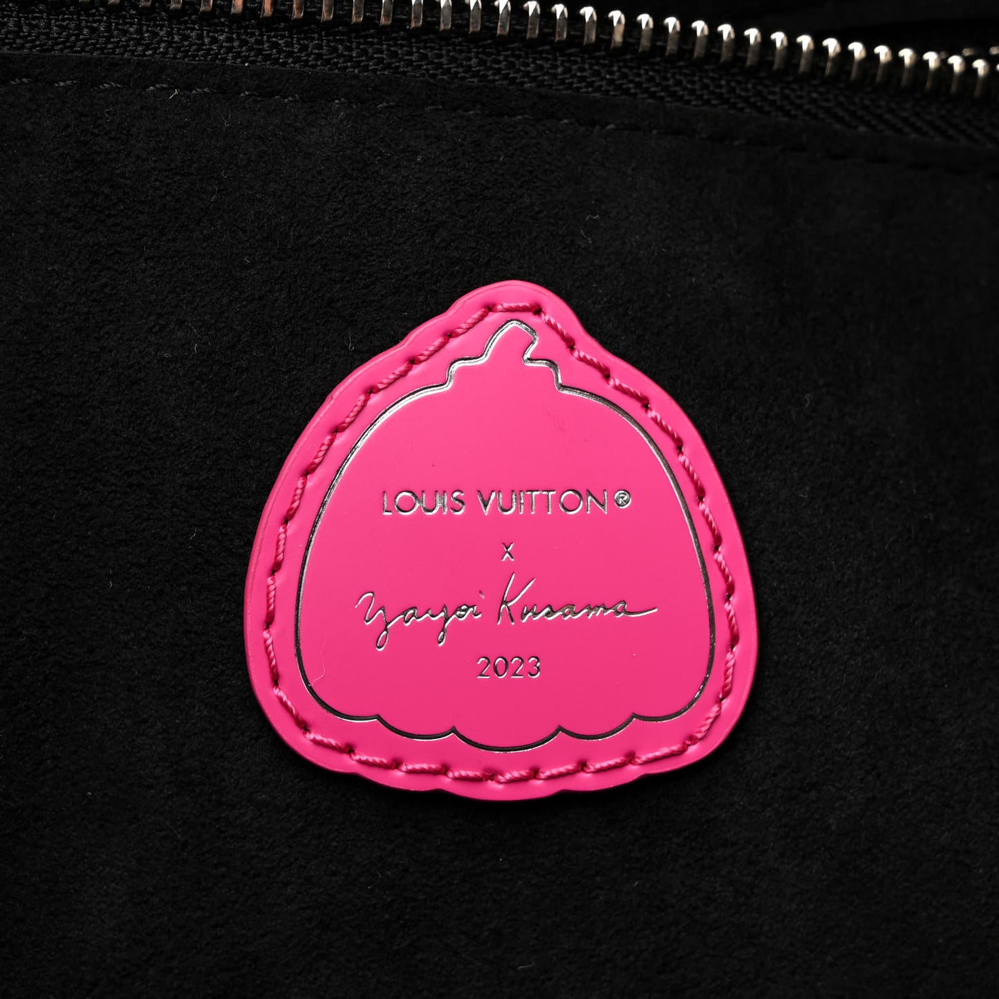 LV X YK Empreinte Infinity Dots Neverfull MM Black Fuchsia