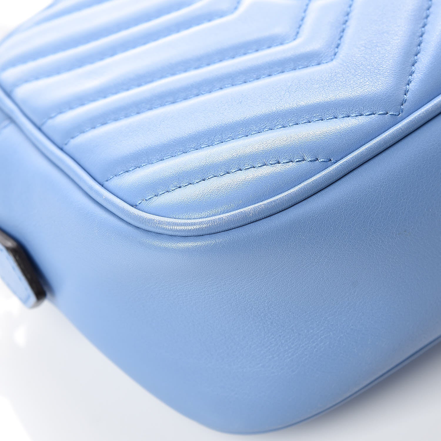 Gucci Calfskin Matelasse Small GG Marmont Chain Shoulder Bag Clear Sky Blue 15 of 19