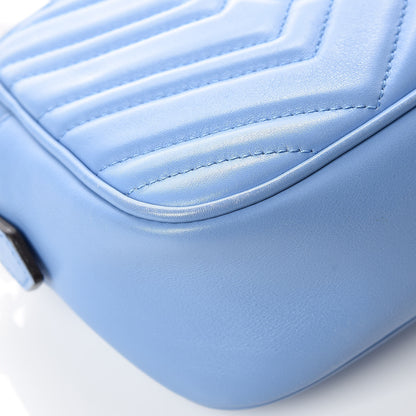 Gucci Calfskin Matelasse Small GG Marmont Chain Shoulder Bag Clear Sky Blue 15 of 19