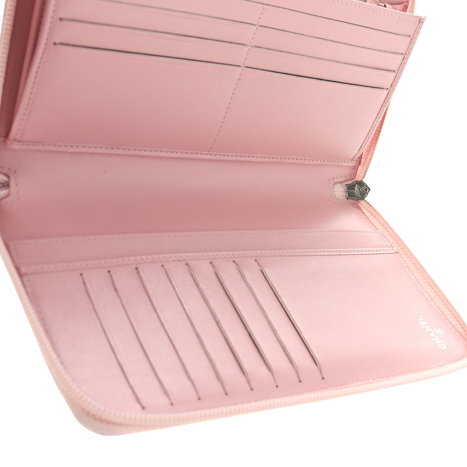 Chanel Caviar Large CC Timeless Zip Around Organizer Wallet Light Pink 5 of 10