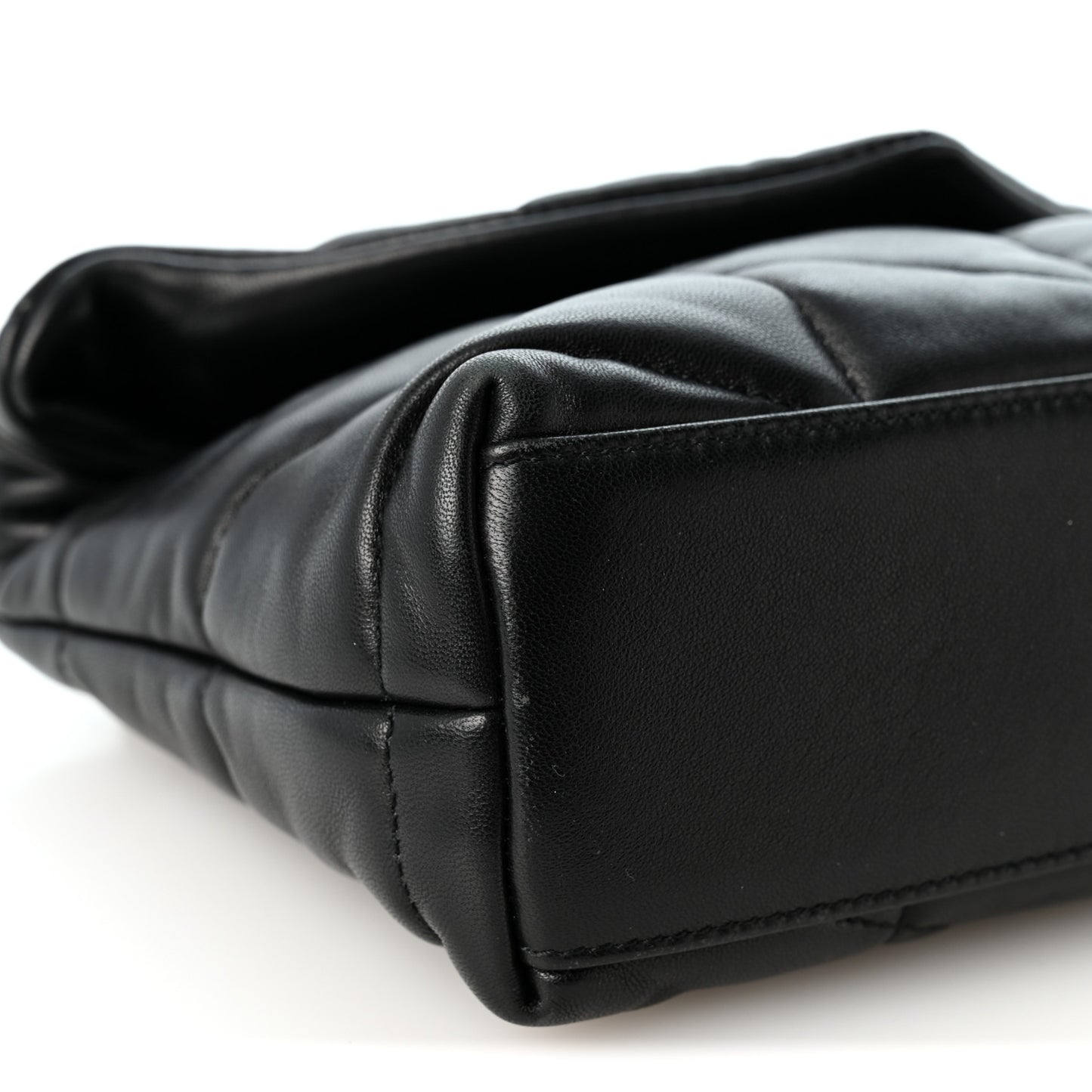 Lambskin Quilted Toy Loulou Puffer Monogram Chain Satchel Black