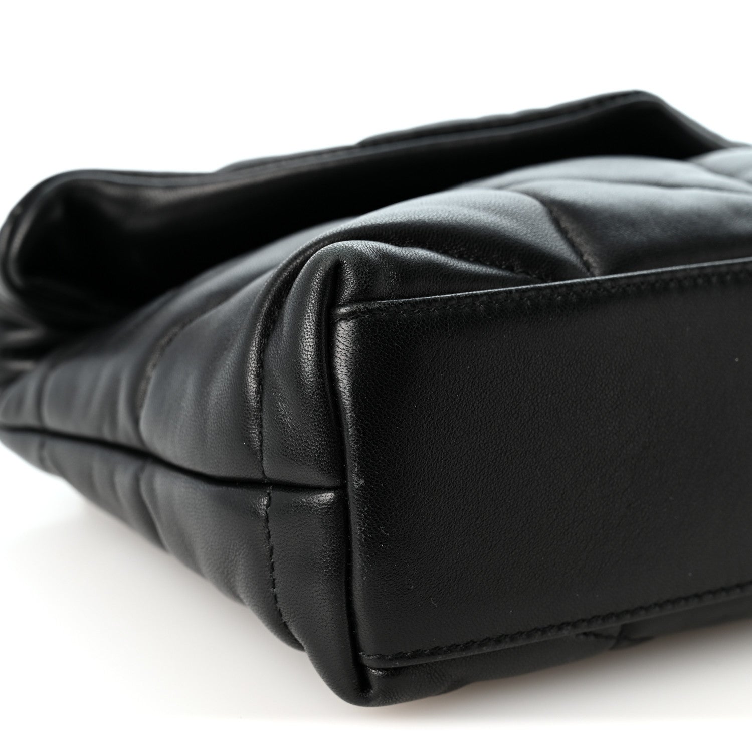 Saint Laurent Lambskin Quilted Toy Loulou Puffer Monogram Chain Satchel Black 8 of 9