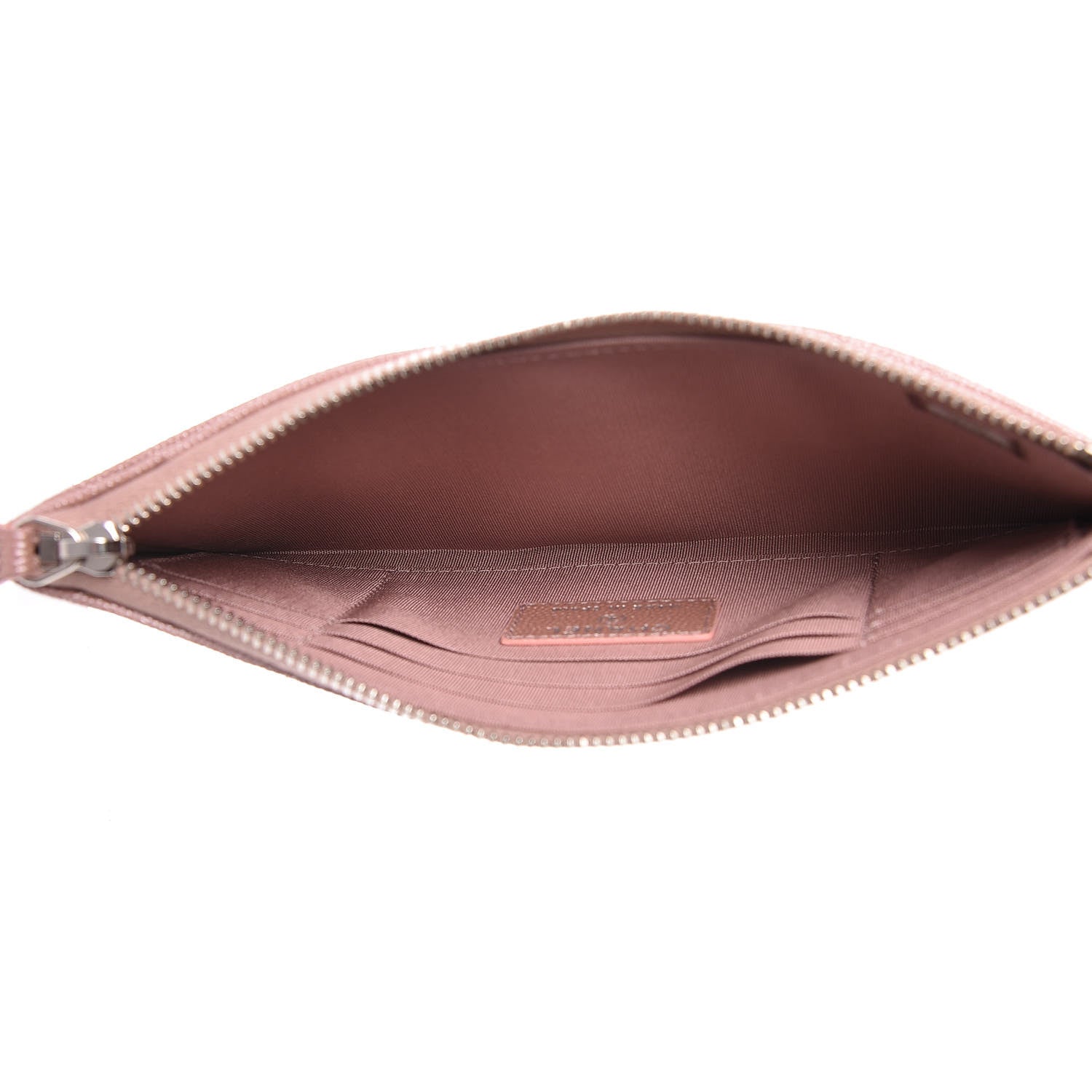 Chanel Metallic Caviar Chevron Quilted Mademoiselle Vintage Zip Pouch Pink 5 of 8