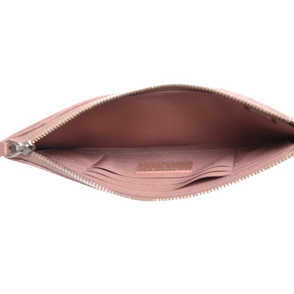 Chanel Metallic Caviar Chevron Quilted Mademoiselle Vintage Zip Pouch Pink 5 of 8