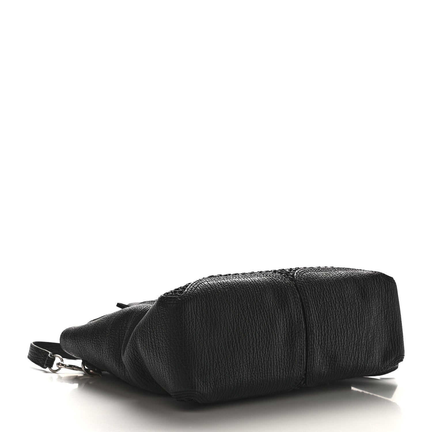 3.1 Phillip Lim 3.1 Textured Calfskin Woven Panel Medium Pashli Satchel Black Silver 4 of 8