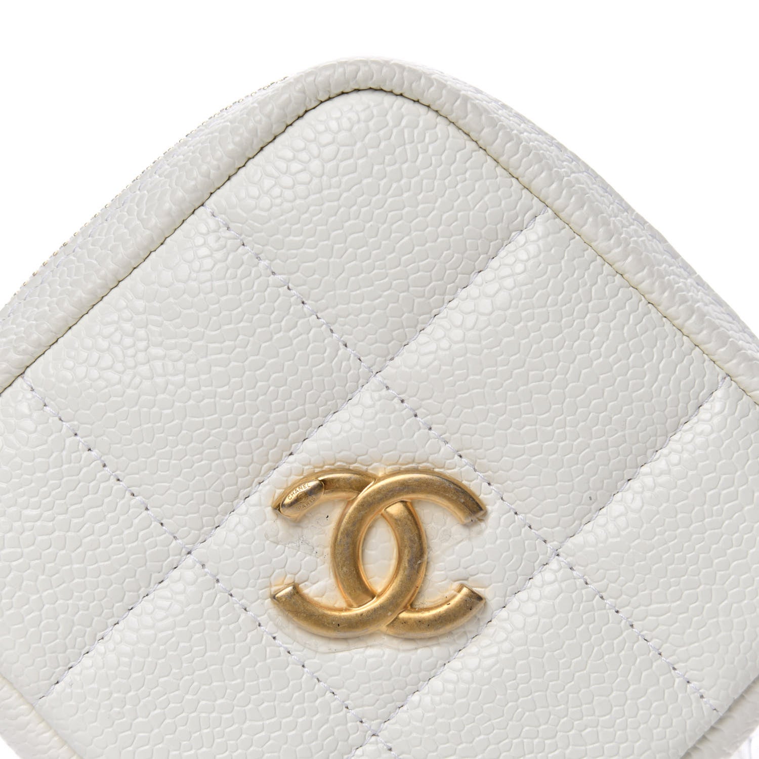 Chanel Caviar Quilted Coin Purse Belt Bag White 10 of 11