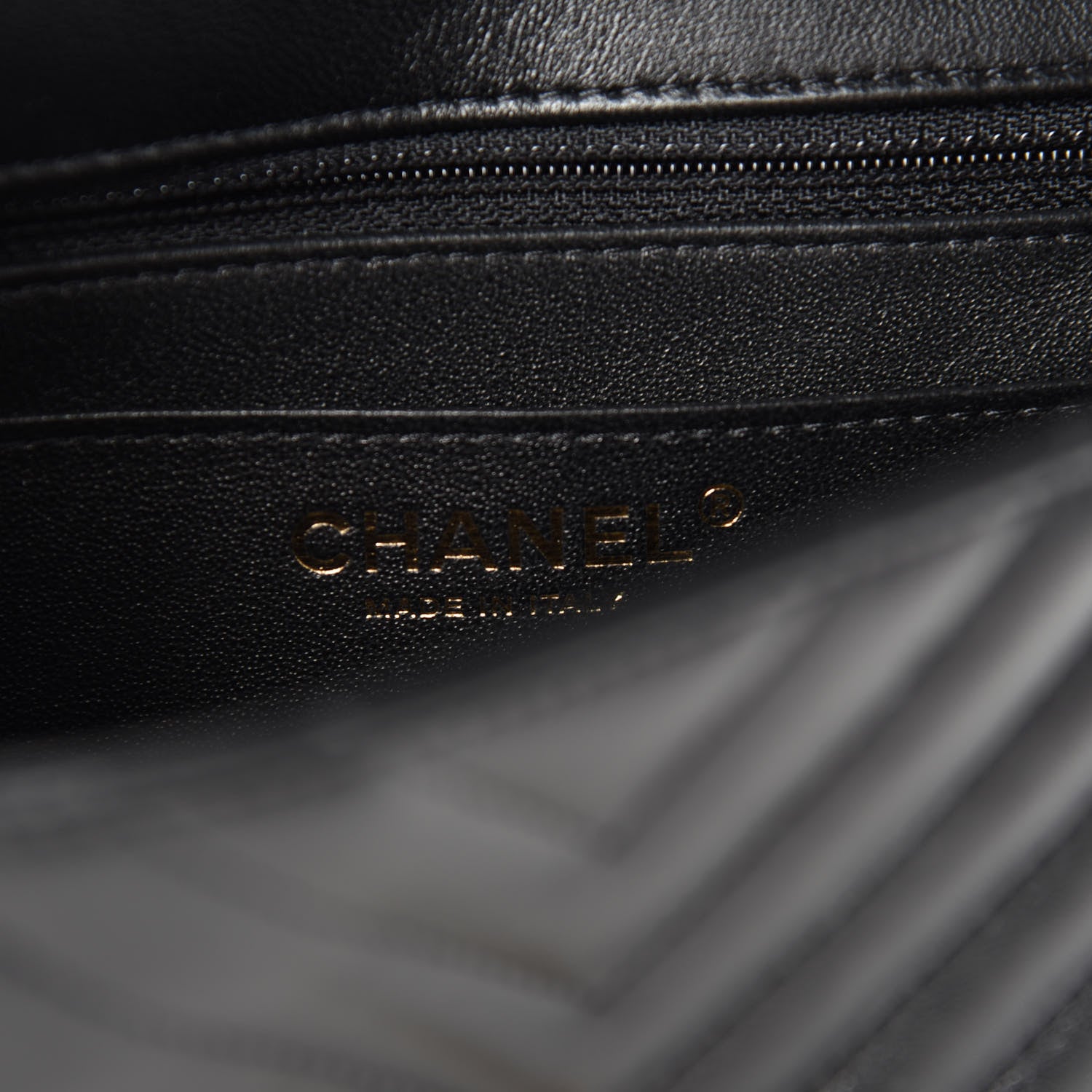 Chanel Lambskin Chevron Quilted Mini Square Flap Black 8 of 11