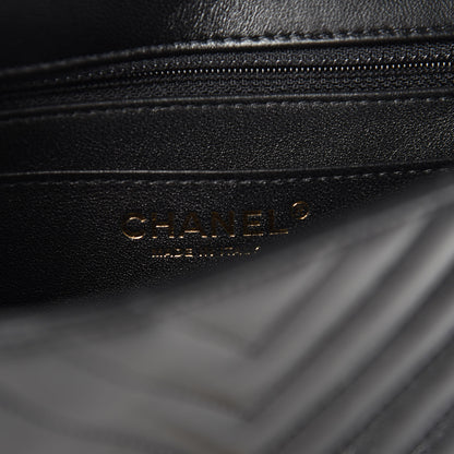 Chanel Lambskin Chevron Quilted Mini Square Flap Black 8 of 11