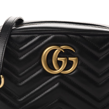 Gucci Calfskin Matelasse Small GG Marmont Chain Shoulder Bag Black 9 of 9