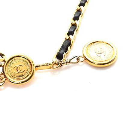 Chanel Lambskin Chain CC Medallion Belt Black Gold 3 of 4