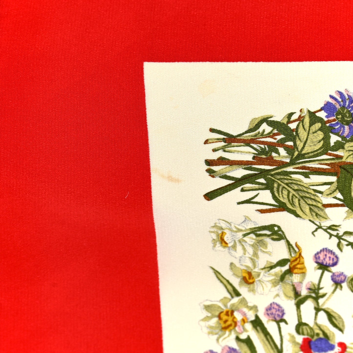 Monogram Silk Floral Scarf Red Multicolor