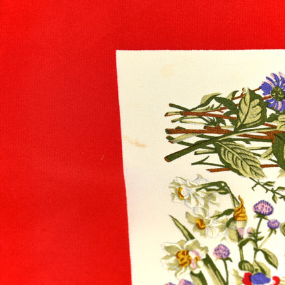 Gucci Monogram Silk Floral Scarf Red Multicolor 4 of 4