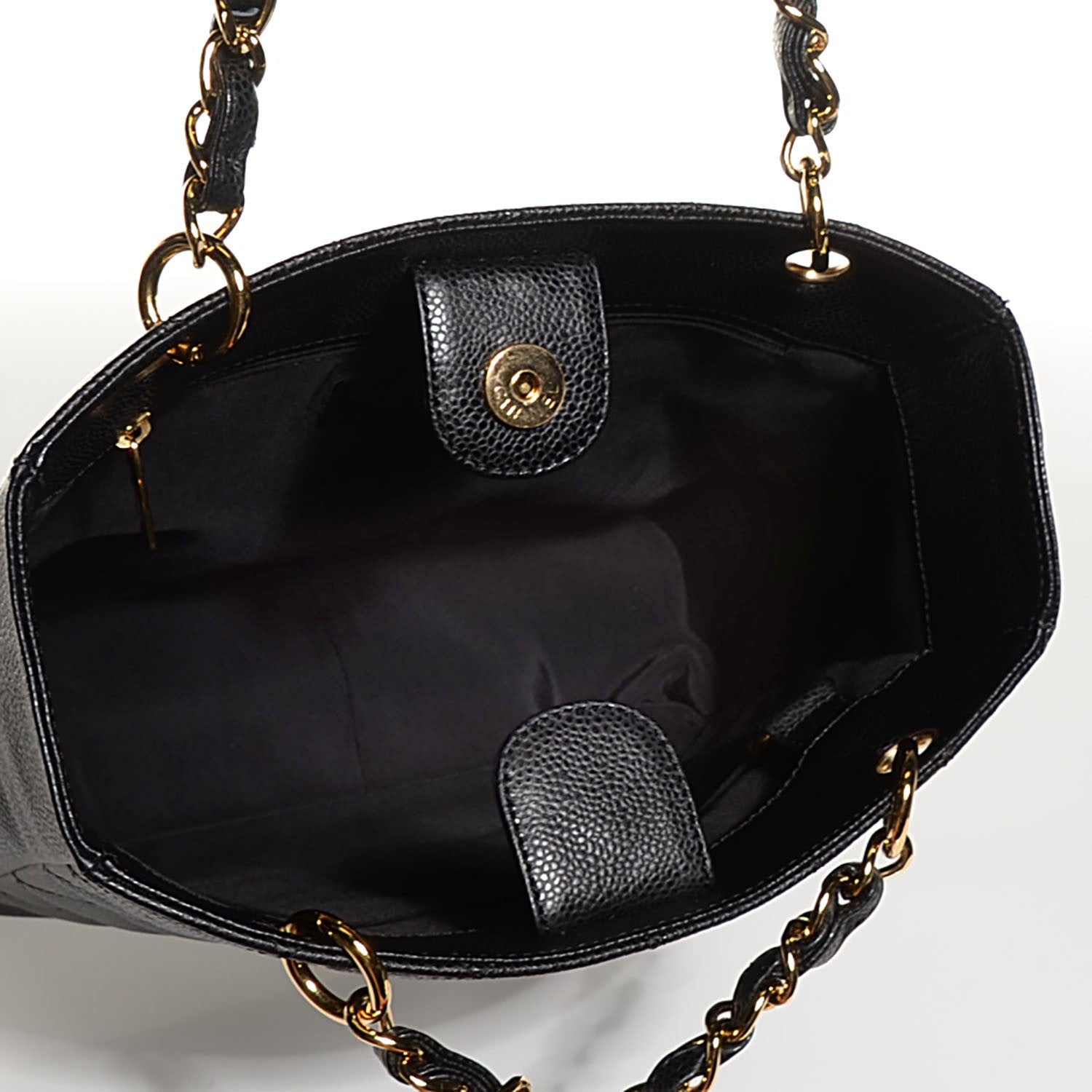 Chanel Caviar Quilted Petit Shopping Tote PST Black 5 of 7