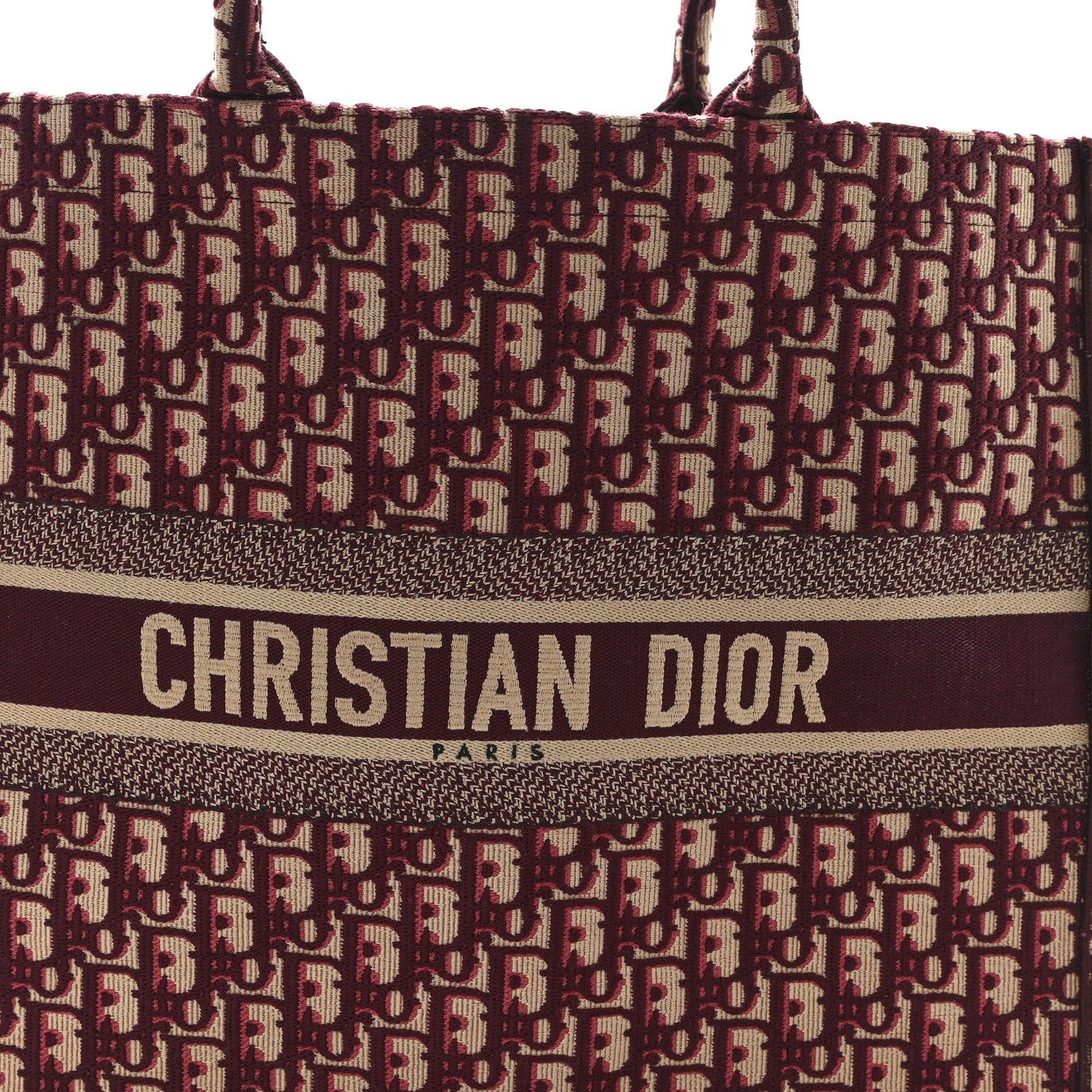 Christian Dior Oblique Large Book Tote Burgundy Multicolor 8 of 11