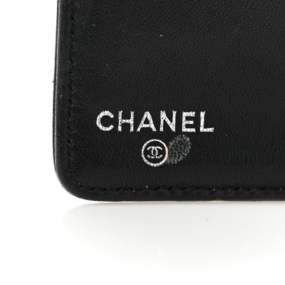 Chanel Lambskin Camellia Embossed Yen Wallet Black 6 of 9