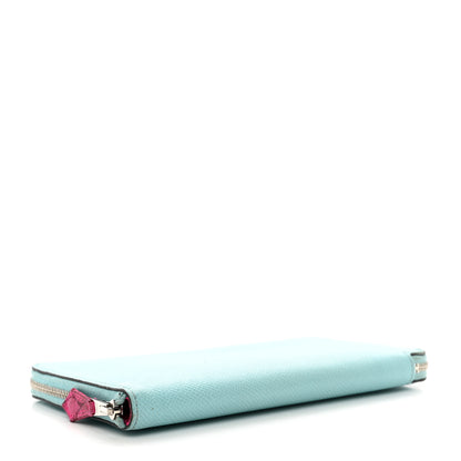 Hermes Epsom Silk'In Wallet Bleu Atoll Rose Tyrien 4 of 10