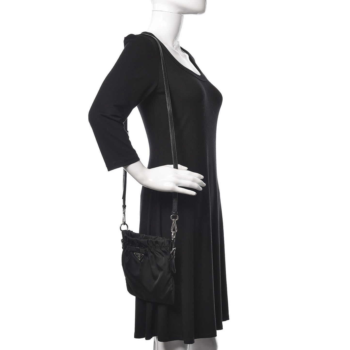 Tessuto Nylon Saffiano Small Vela Messenger Black