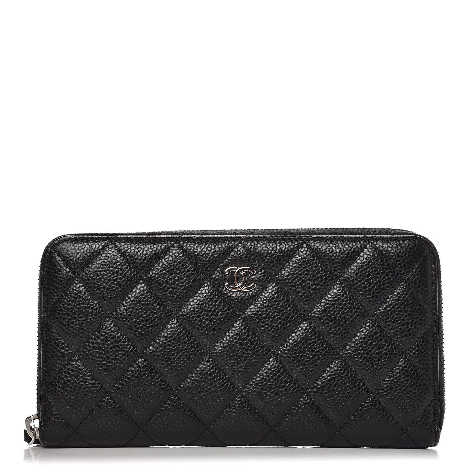 Chanel Caviar Quilted Large Gusset Zip Around Wallet Black 1 of 9