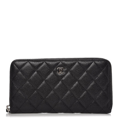 Chanel Caviar Quilted Large Gusset Zip Around Wallet Black 1 of 9