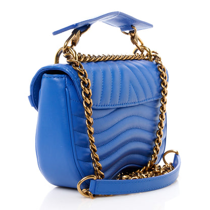 Louis Vuitton LOUIS VUITTON Calfskin New Wave Chain PM Blue Neon 3 of 13