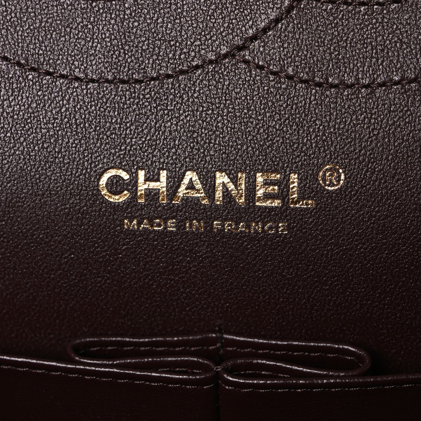 Caviar Quilted Jumbo Double Flap Dark Brown