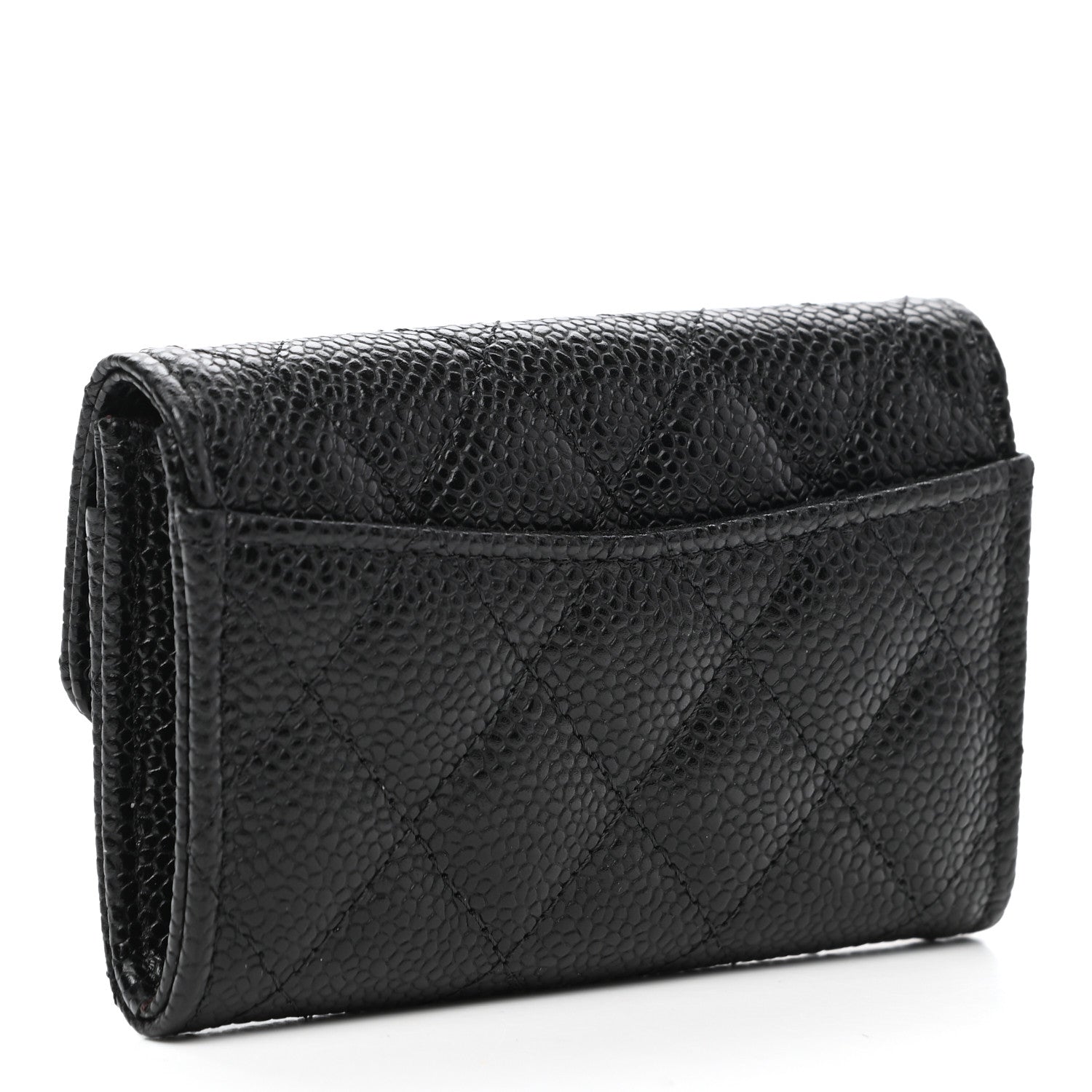 Chanel Caviar Quilted Flap Card Holder Wallet Black 3 of 8