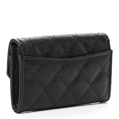 Chanel Caviar Quilted Flap Card Holder Wallet Black 3 of 8