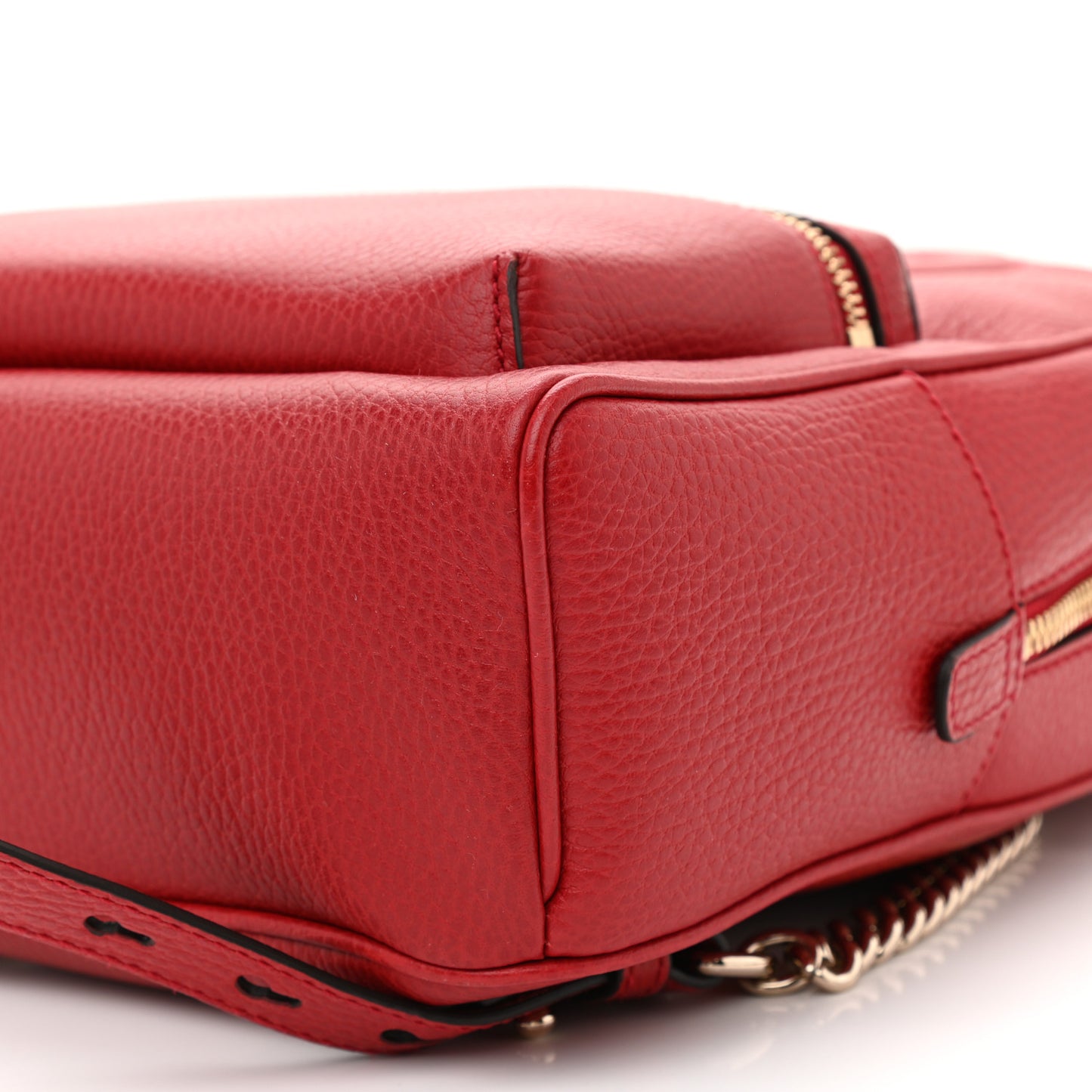 Pebbled Calfskin Soho Chain Backpack Red