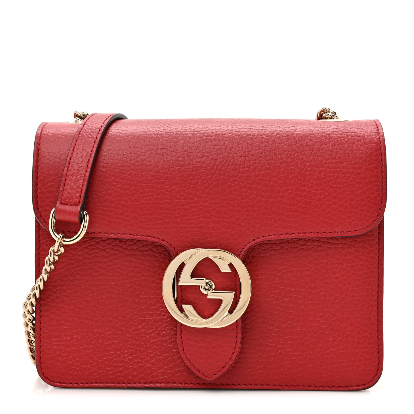 Dollar Calfskin Small Interlocking G Shoulder Bag Red