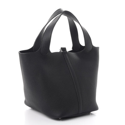 Hermes Taurillon Clemence Picotin Lock 22 MM Black 3 of 8