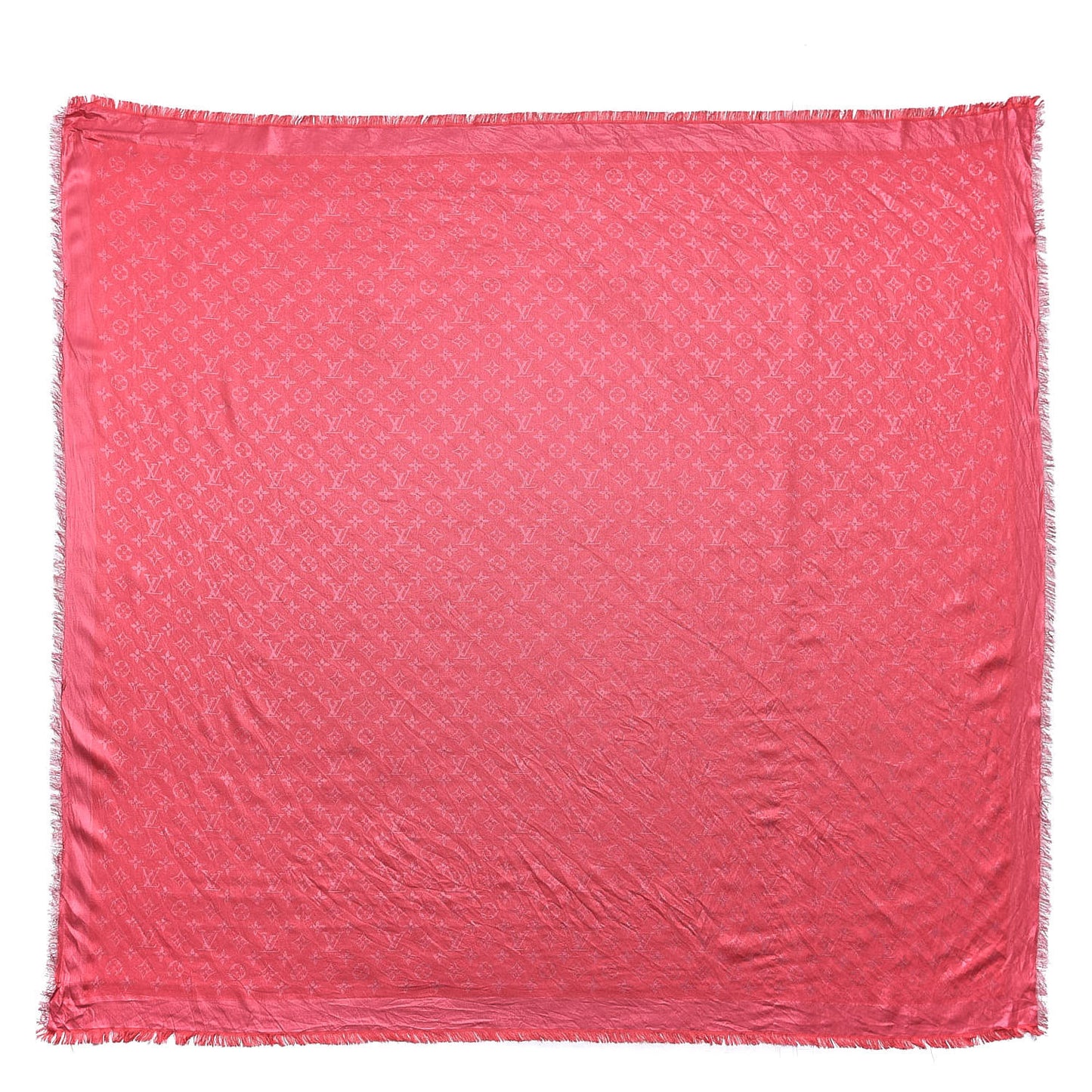 Silk Lurex Wool Monogram Shine Shawl Fuchsia