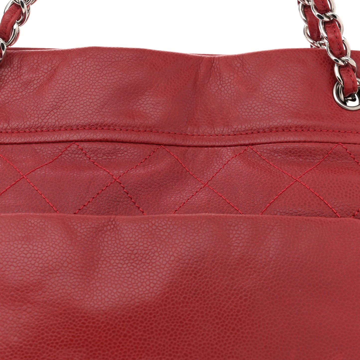 Soft Caviar Large Timeless CC Shoulder Bag Red