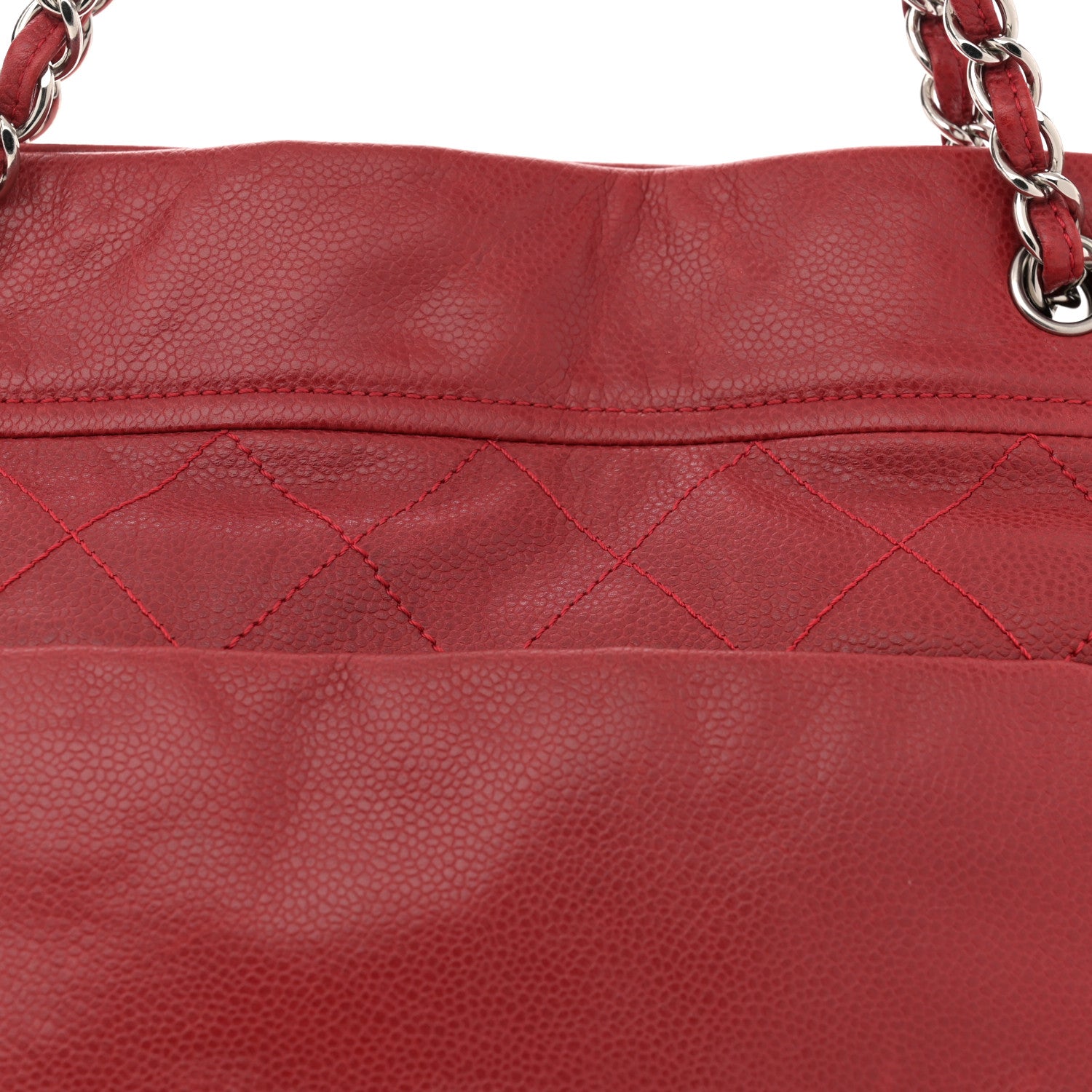 Chanel Soft Caviar Large Timeless CC Shoulder Bag Red 8 of 13