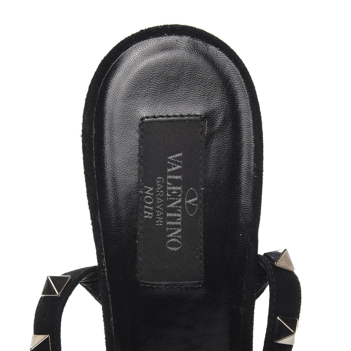 Suede Rockstud Ankle Strap 100mm Sandals 39.5 Black