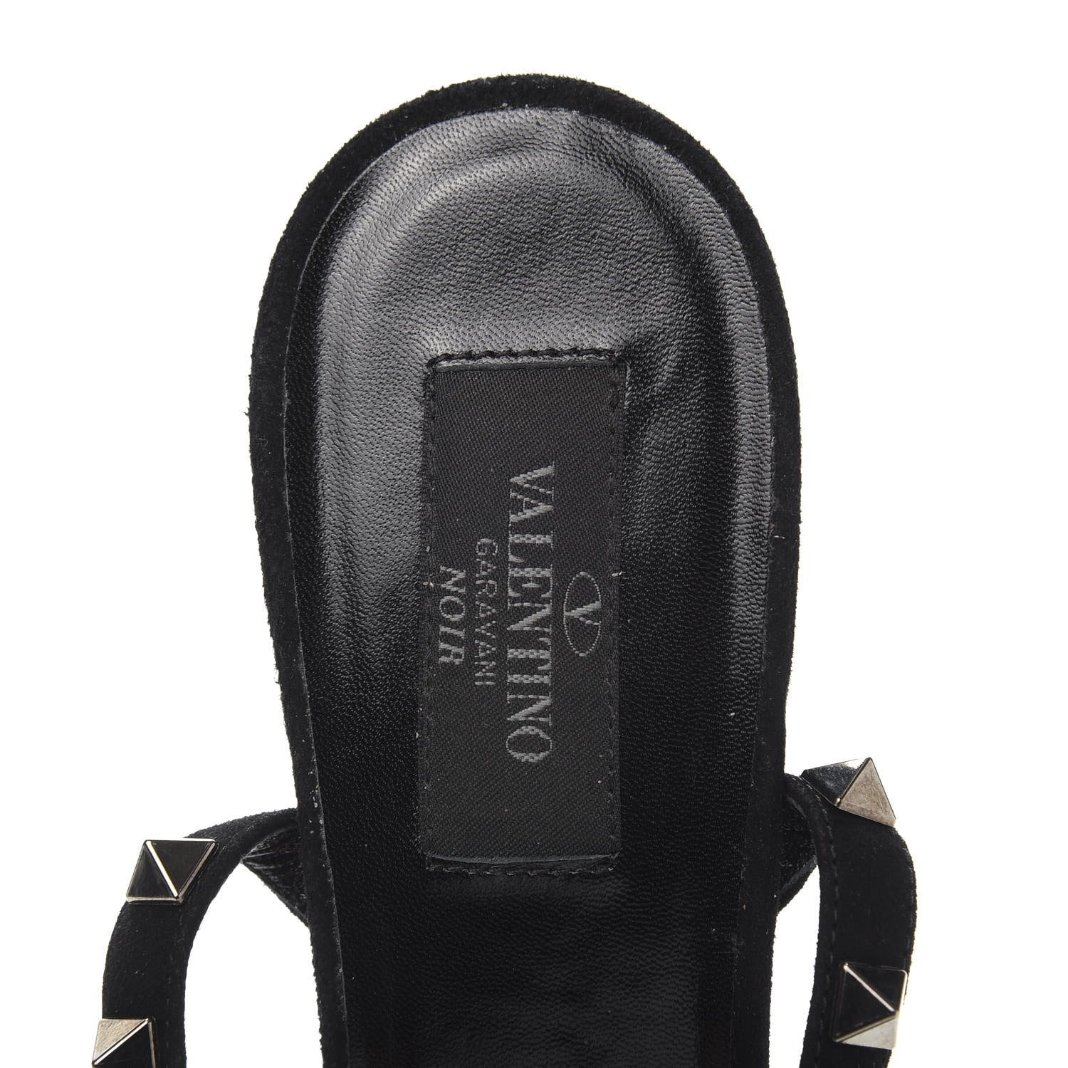 Valentino Garavani Suede Rockstud Ankle Strap 100mm Sandals 39.5 Black 6 of 8