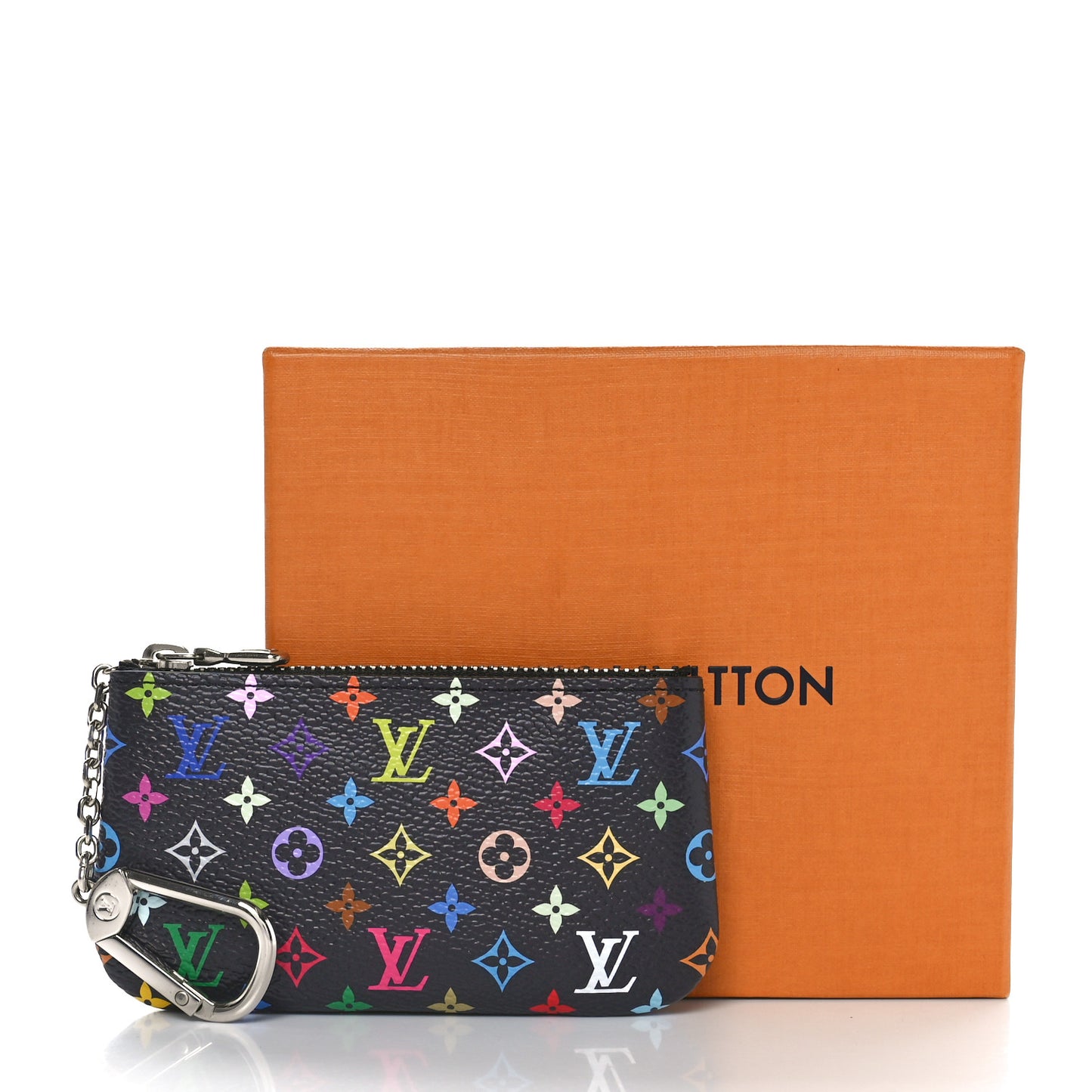 LV X TM Monogram Multicolor Key Pouch Black