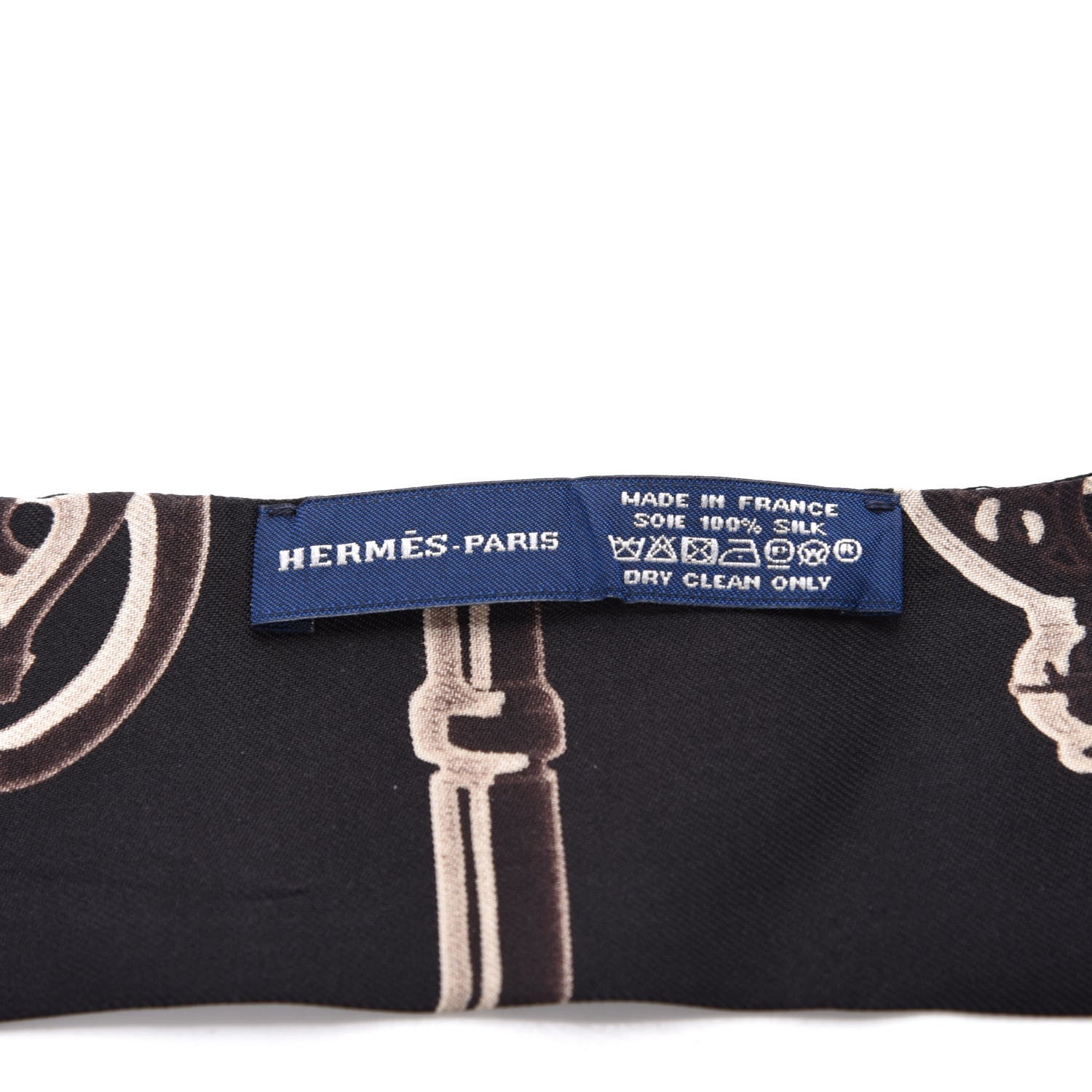 Hermes Silk Les Cles Twilly Black 2 of 3