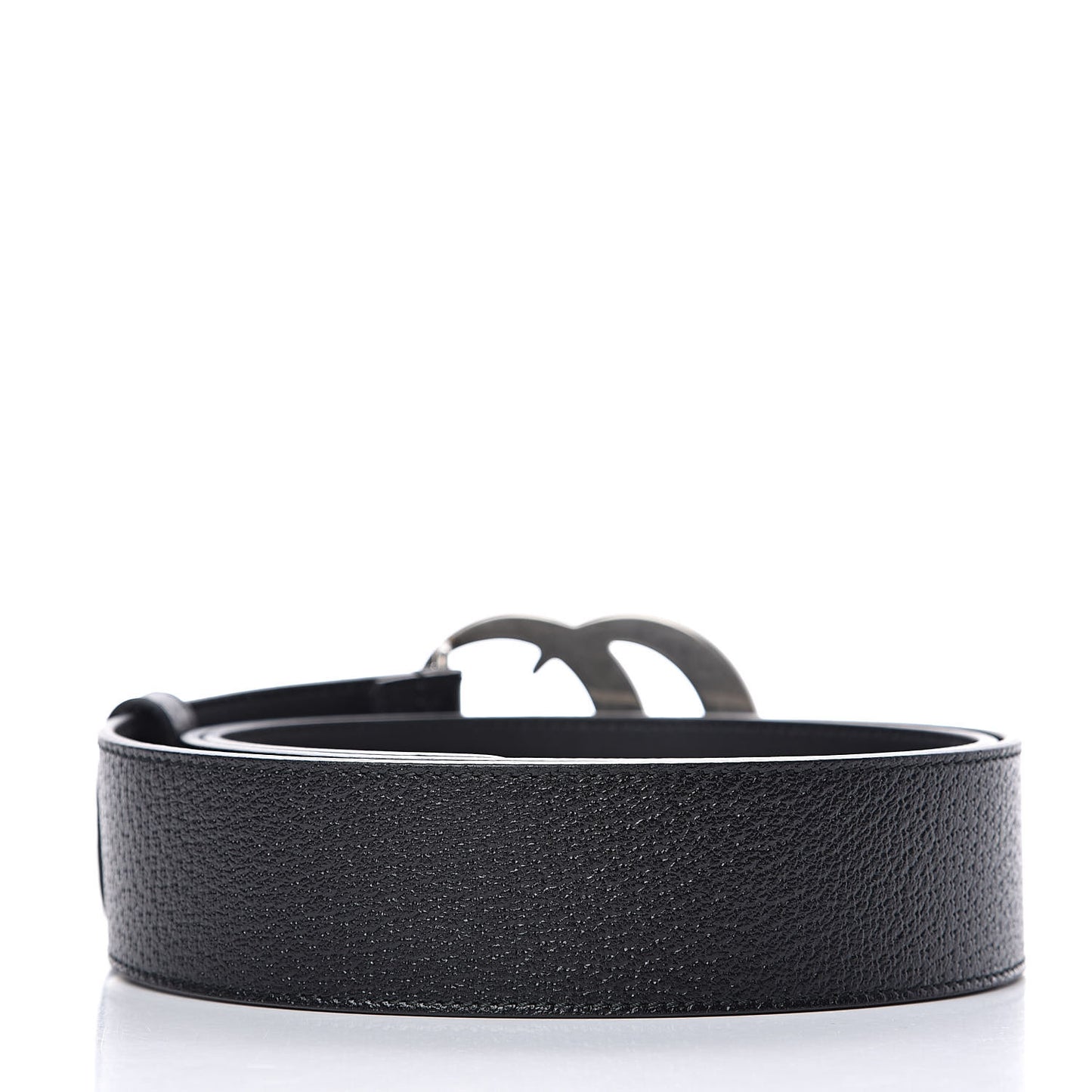 Textured Dollar Calfskin Nickel Double G 40mm Belt 95 38 Black