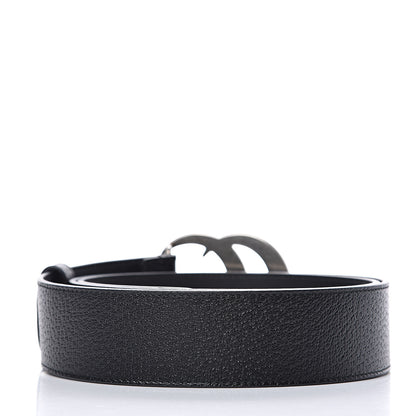 Gucci Textured Dollar Calfskin Nickel Double G 40mm Belt 95 38 Black 3 of 6