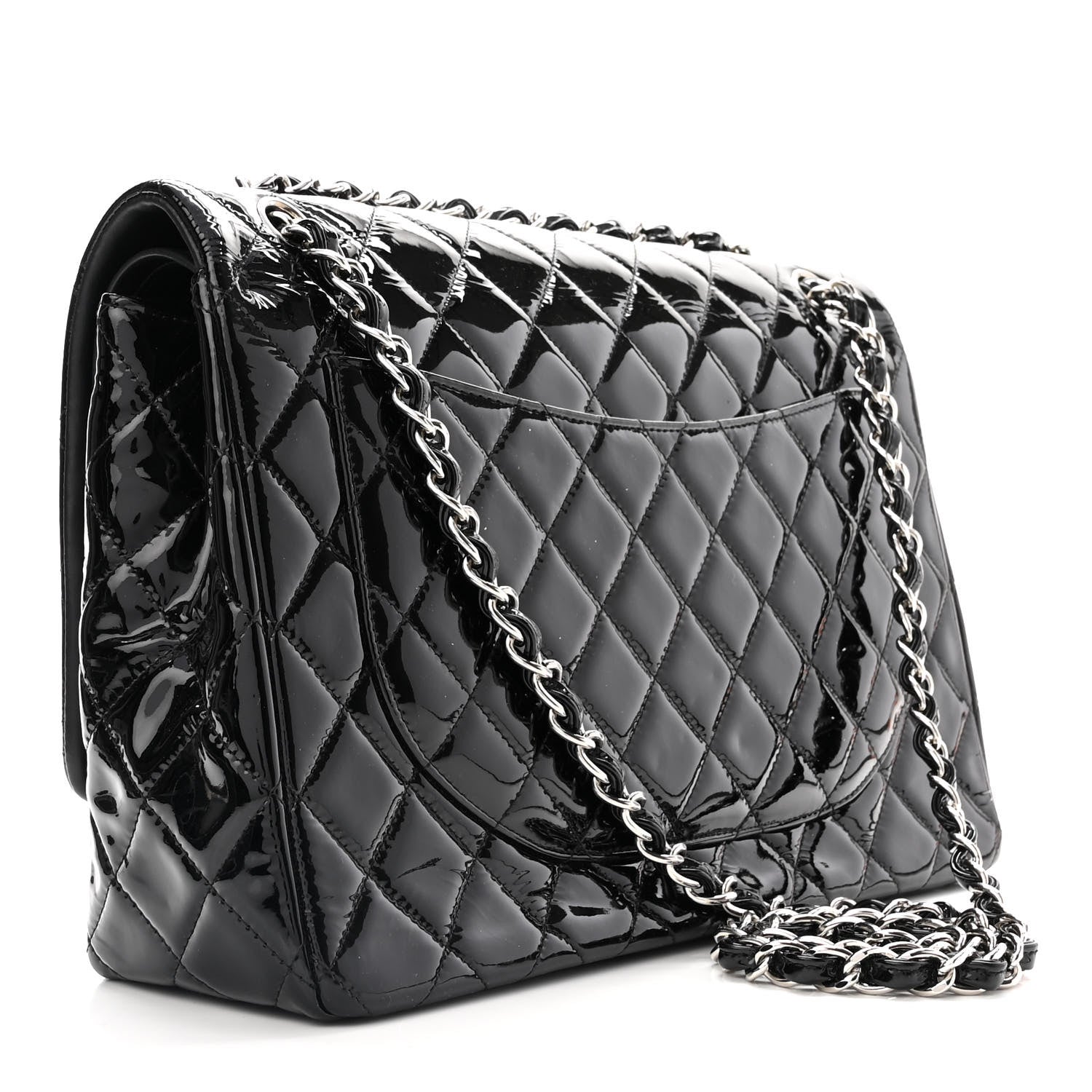 Chanel Patent Quilted Maxi Double Flap Black 3 of 10