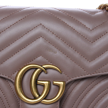 Gucci Calfskin Matelasse Small GG Marmont Shoulder Bag Porcelain Rose 10 of 11