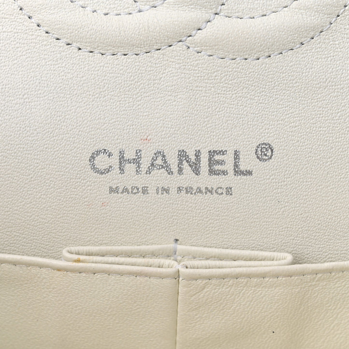 Caviar Quilted Medium Double Flap White
