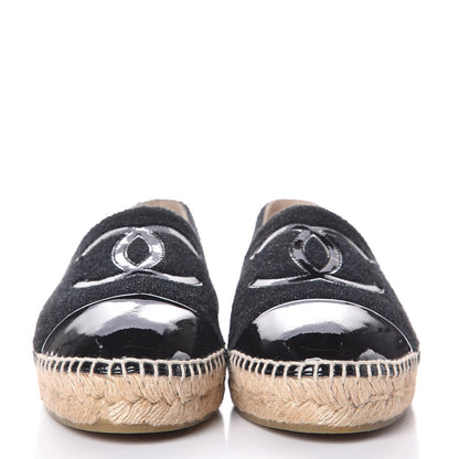Chanel Tweed Patent CC Espadrilles 40 Black 2 of 10